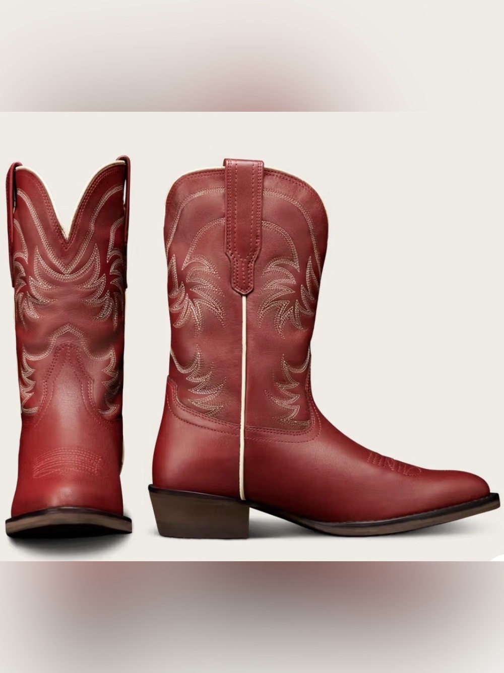 NEW Tecovas The Annie Kid Boot Scarlet Cowhide Leather Western Cowboy size 3Y B